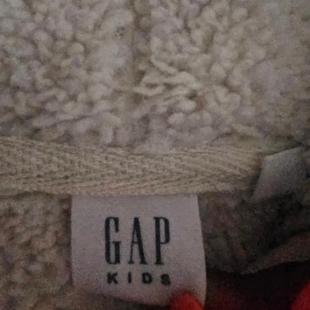 Gap Kids Girls Cream Sherpa Lined Zip Up Hoodie Rose Gold Logo Size M 8 130cm